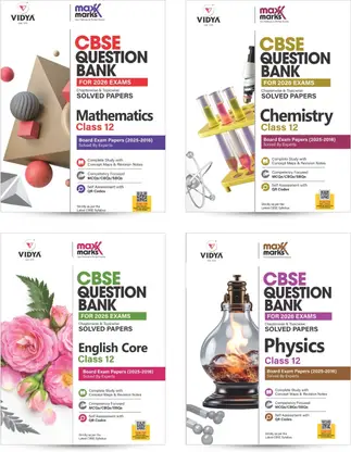 CBSE Class 12 Question Bank Combo 2026 | Physics, Chemistry, Maths & English Core | Maxx Marks | Solved PYQs 2015–2025 | Based on CBSE Sample Paper 2025